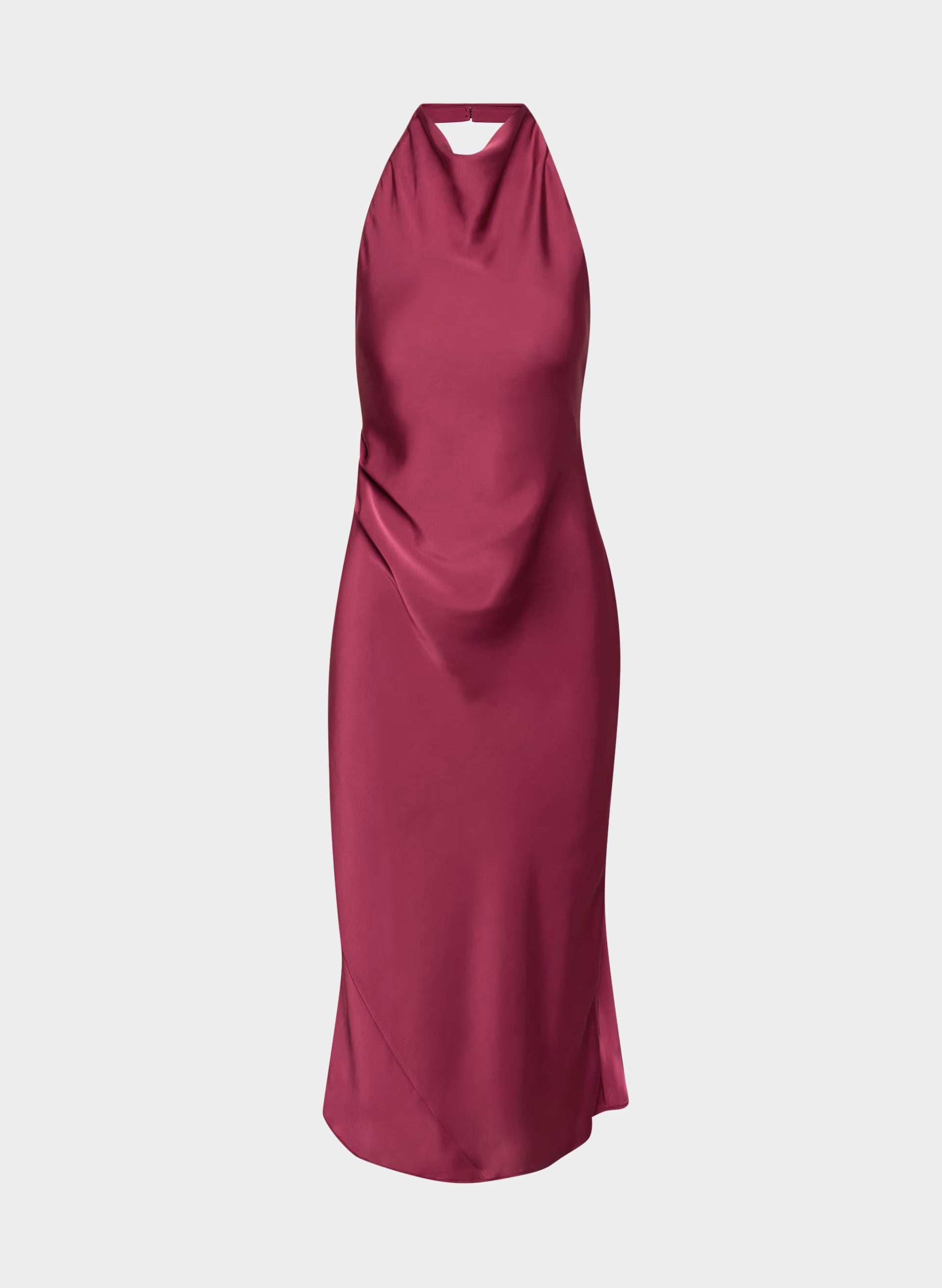 Audience Satin Maxi Halter Dress - JUICY ROSE