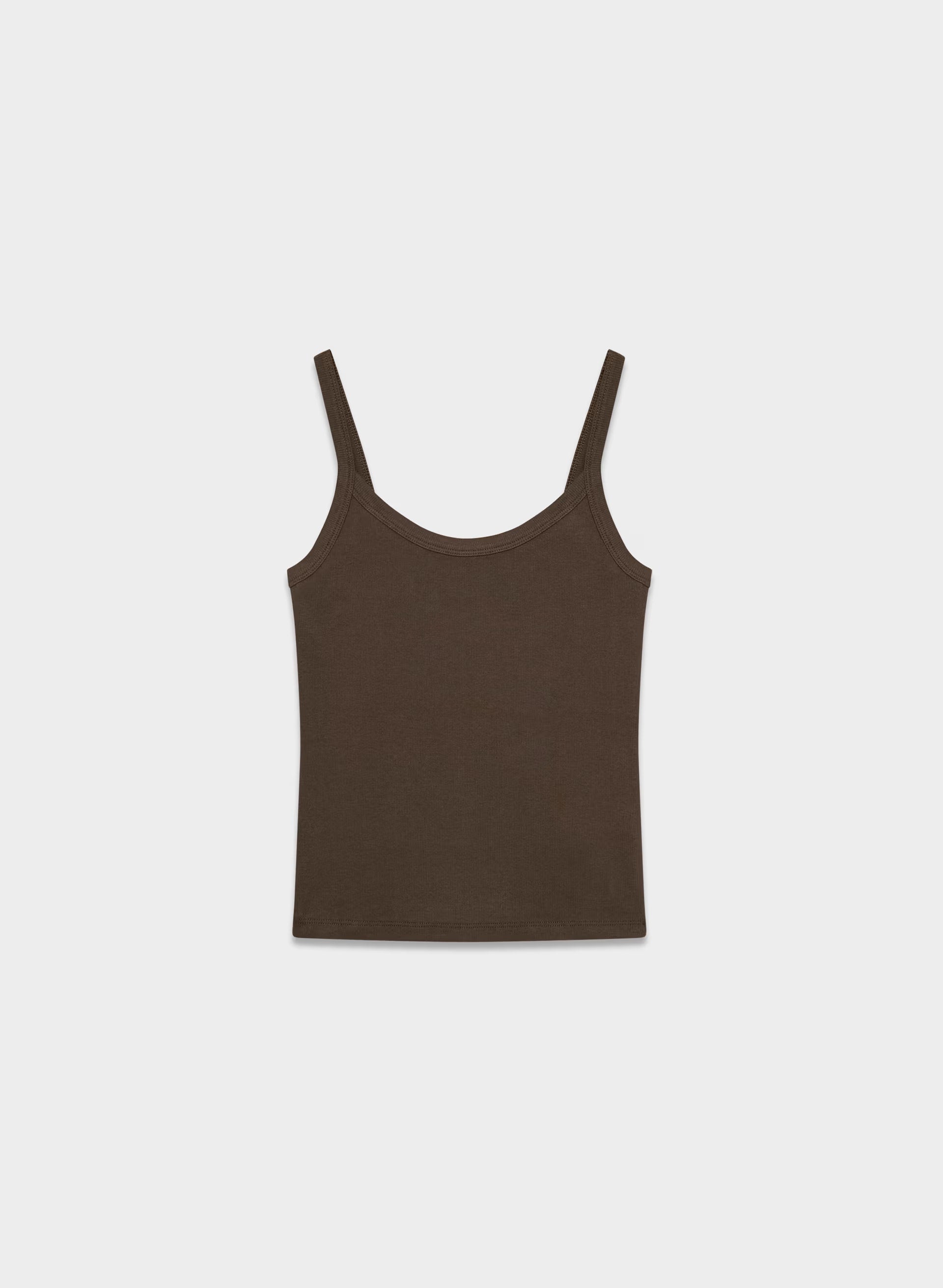HomeStretch™ Rib Spectrum Cami Tank - RICH MOCHA BROWN