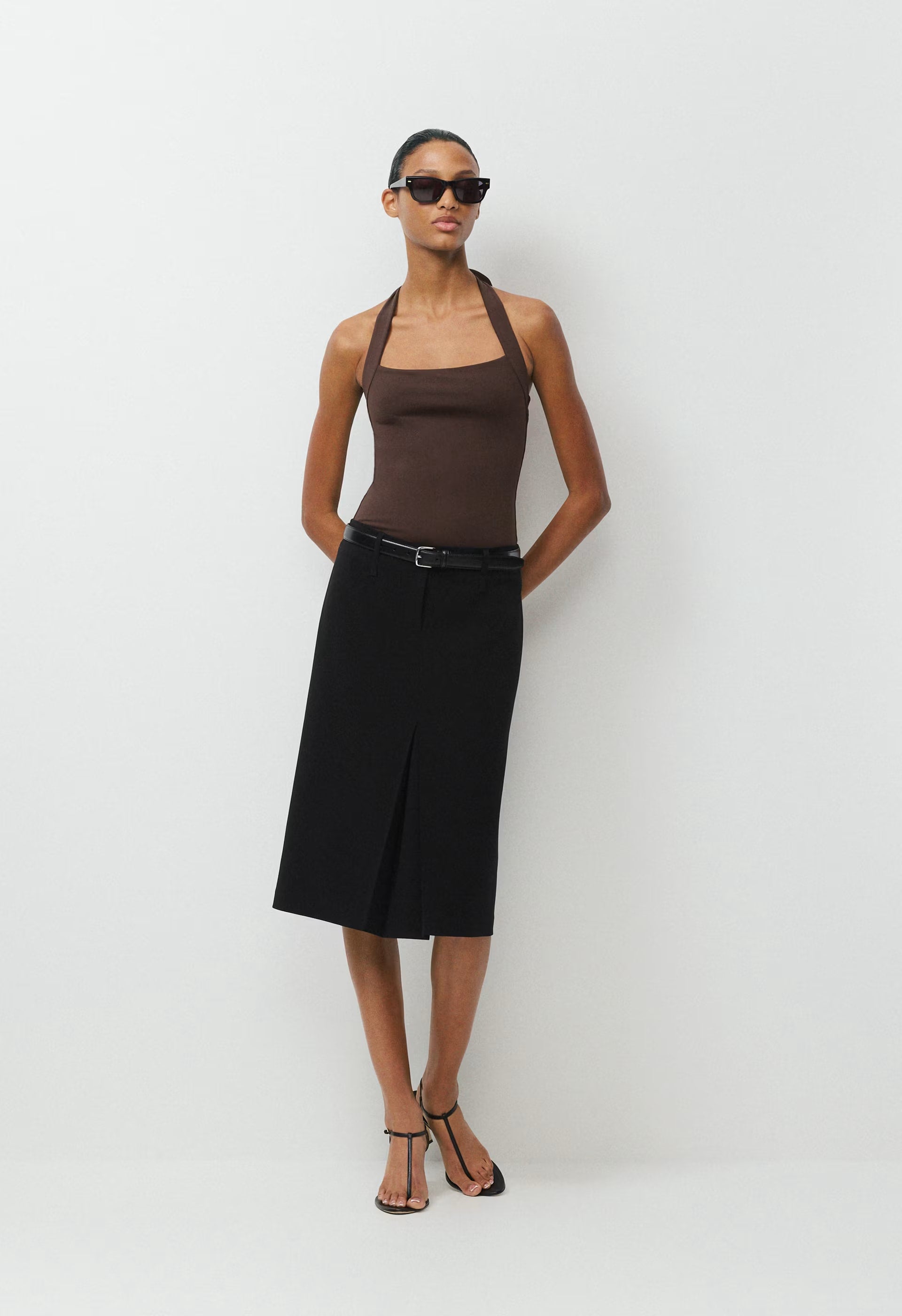 Original Contour Optimum Halter Top - RICH MOCHA BROWN