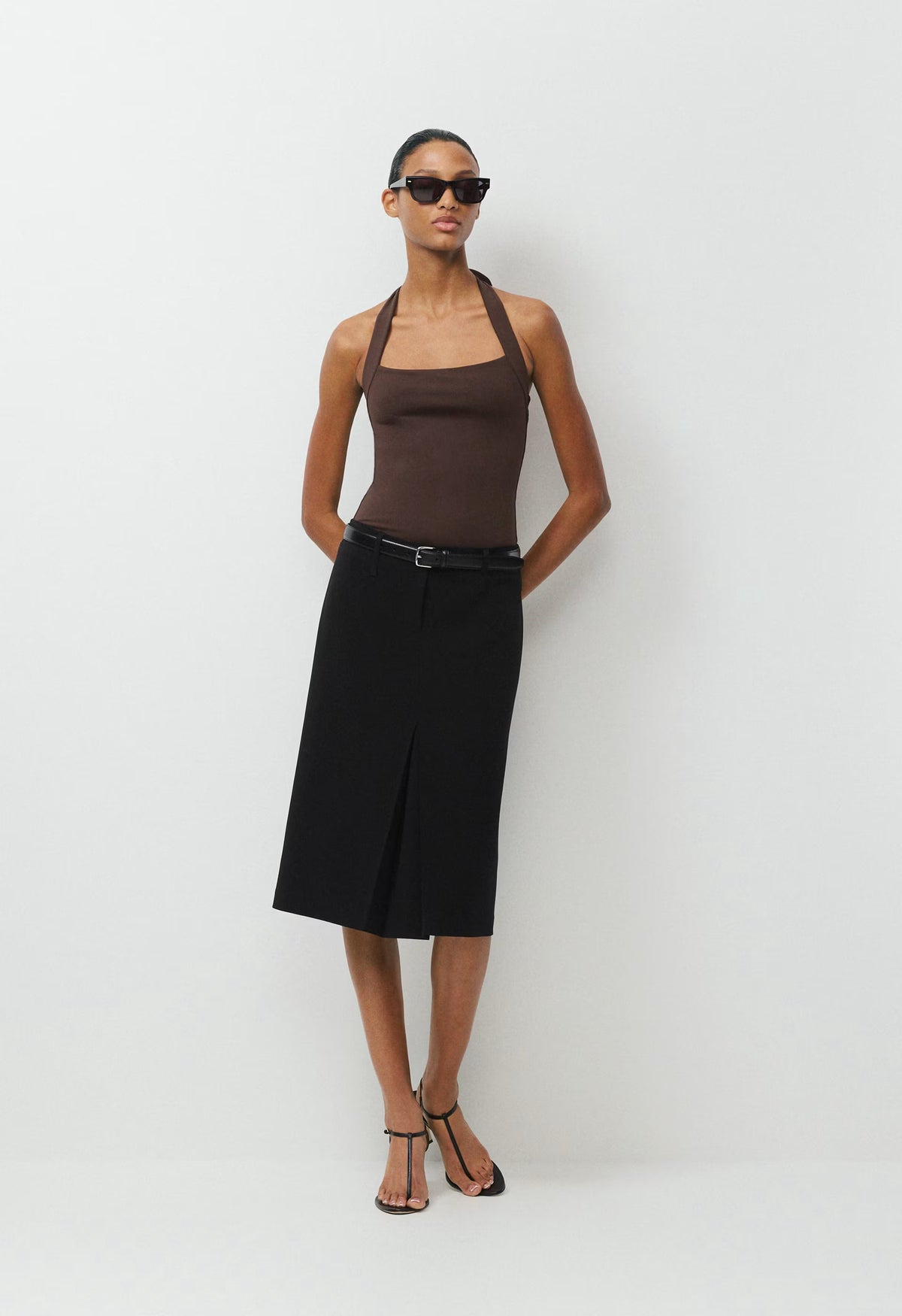 Original Contour Optimum Halter Top - RICH MOCHA BROWN