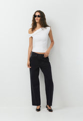 Casual Contour Ravish Top - WHITE