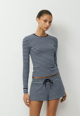 HomeStretch™ Rib Solo Longsleeve - ADMRL NAVY/RIPPLE BLUE