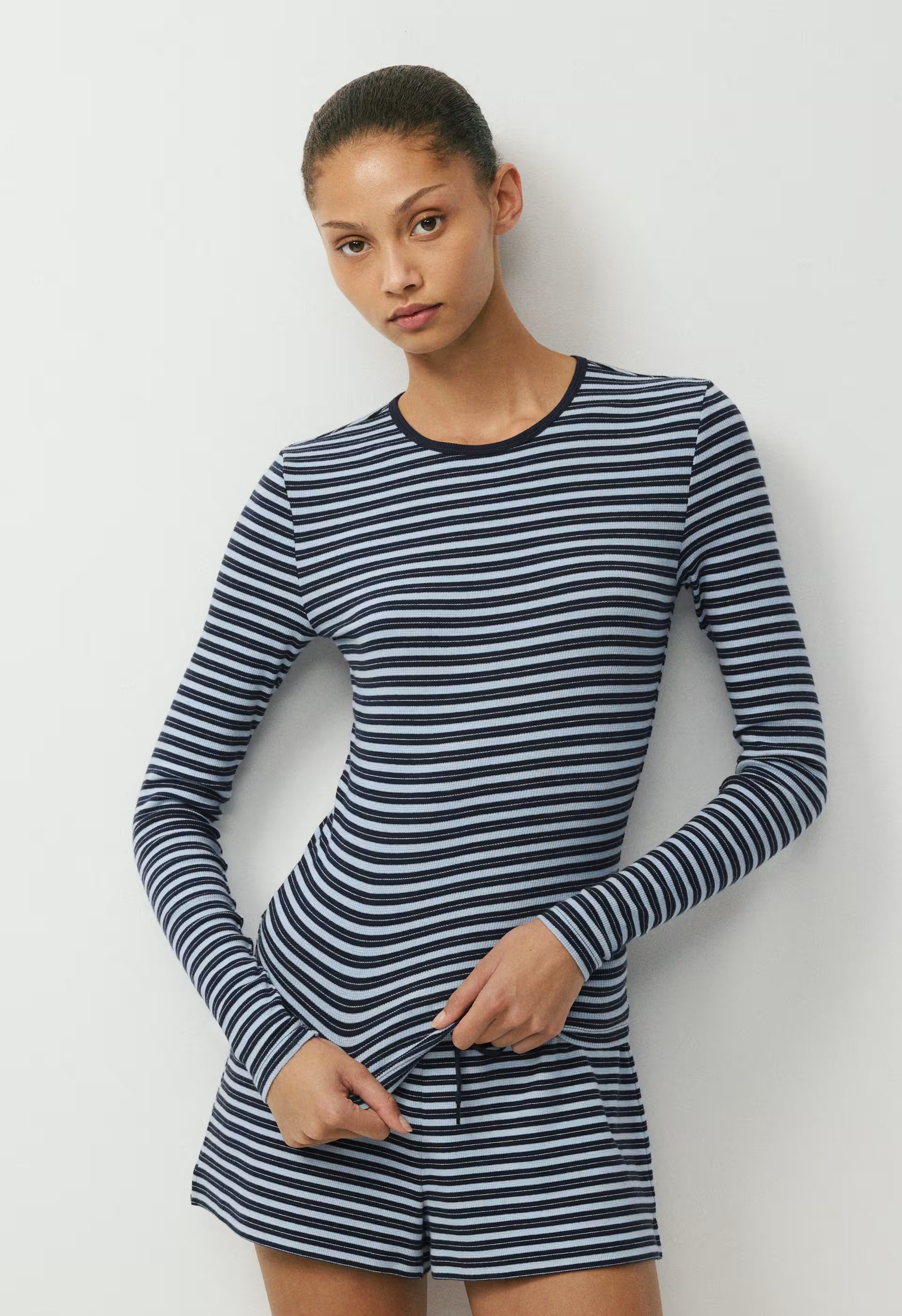 HomeStretch™ Rib Solo Longsleeve - ADMRL NAVY/RIPPLE BLUE