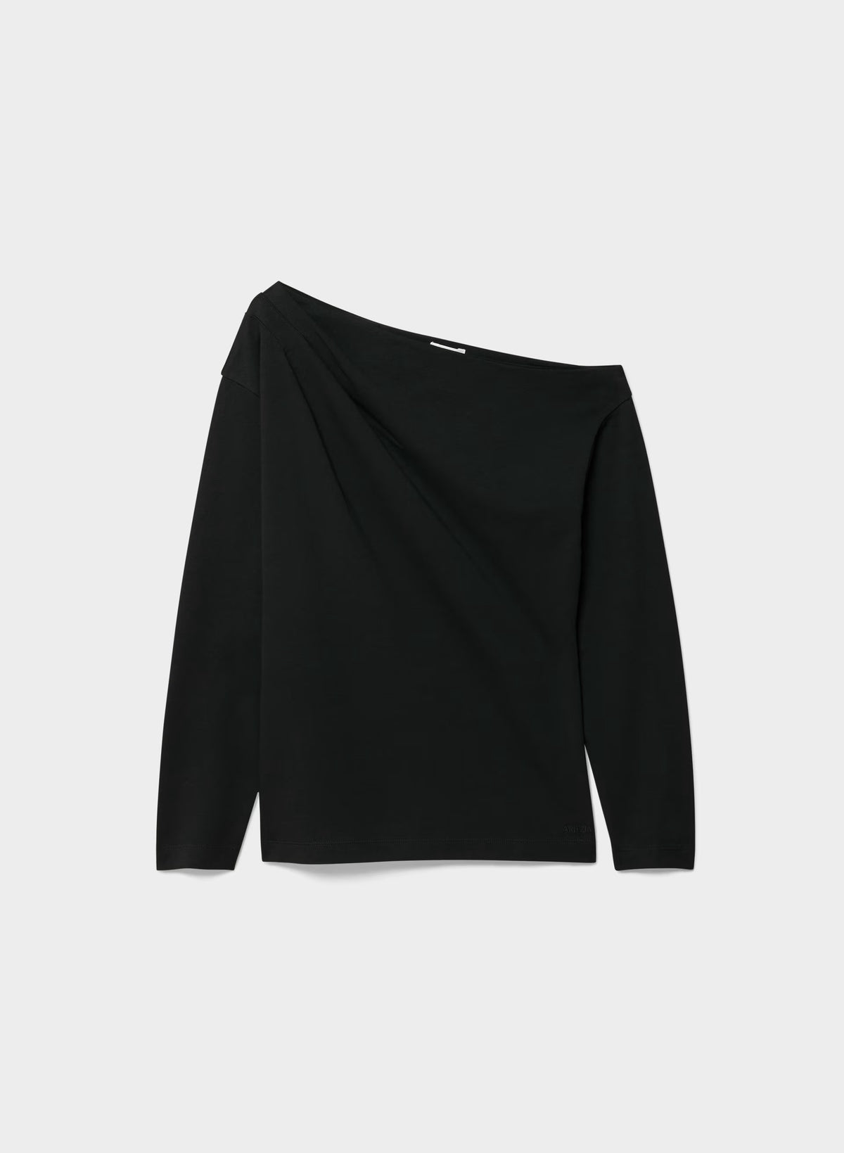 Interlock Cotton Script Longsleeve Top - BLACK