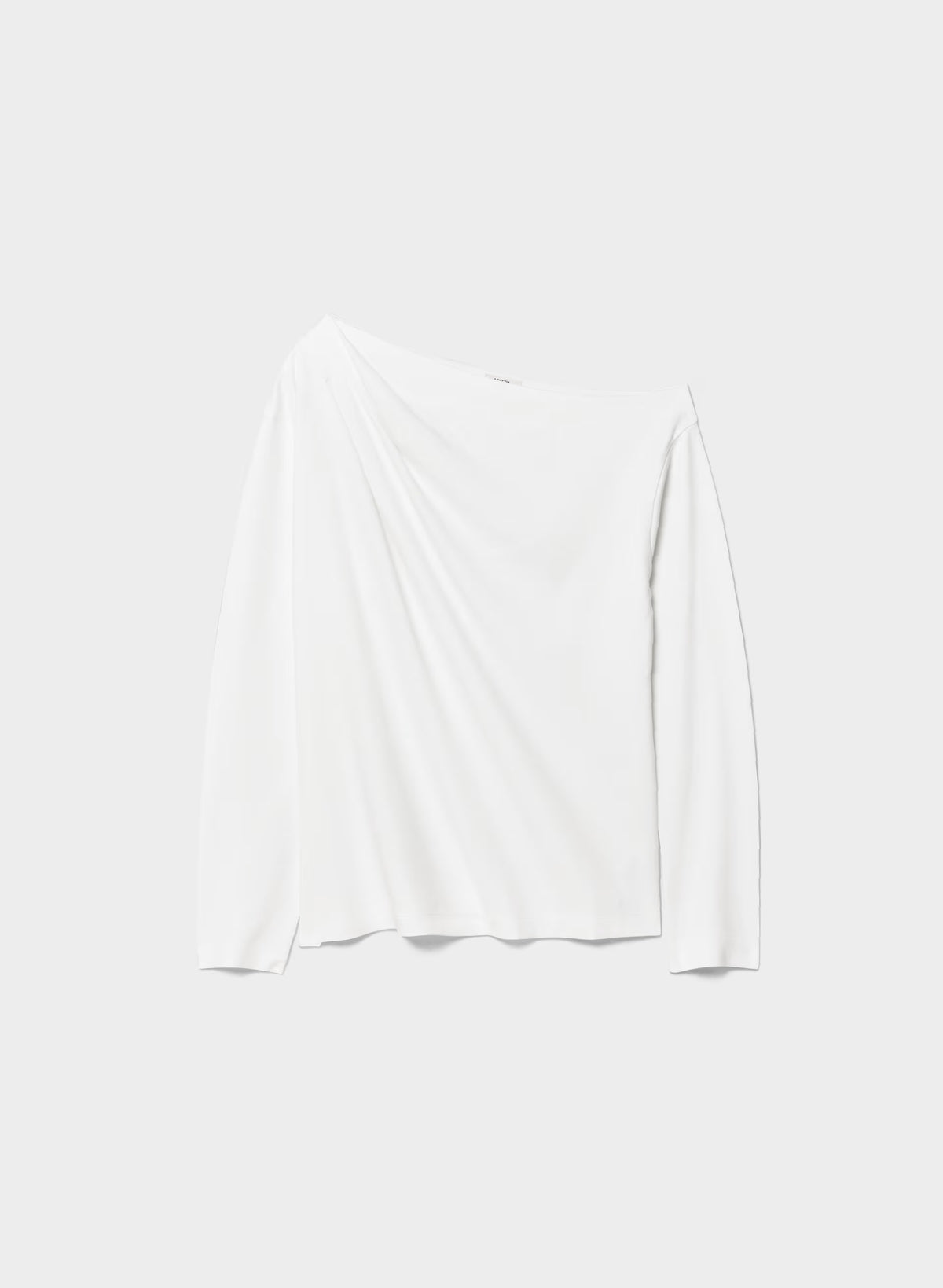 Interlock Cotton Script Longsleeve Top - WHITE