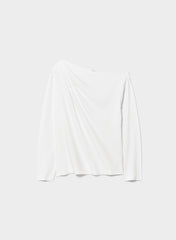 Interlock Cotton Script Longsleeve Top - WHITE