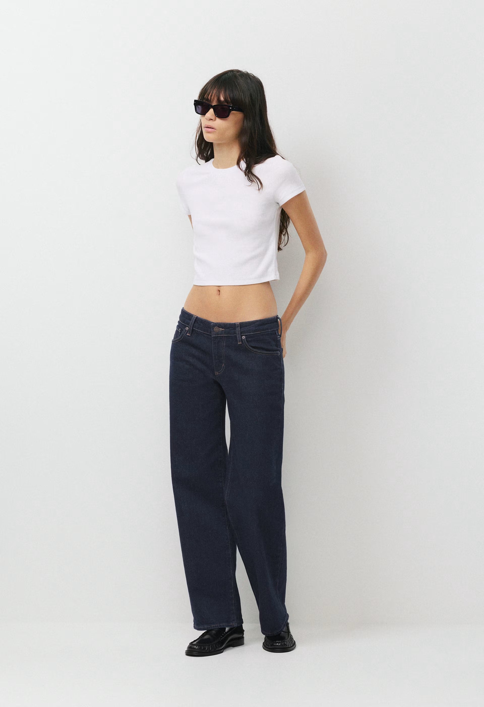HomeStretch™ Rib Tune Waist T-Shirt - WHITE