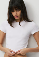 HomeStretch™ Rib Tune Waist T-Shirt - WHITE