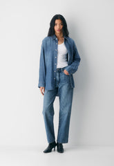 Denim Forum The '80s Comfy Denim Shirt - 5 YRS KISS N TELL BLEU