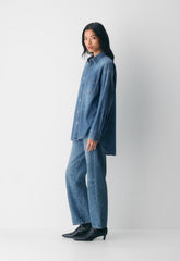 Denim Forum The '80s Comfy Denim Shirt - 5 YRS KISS N TELL BLEU