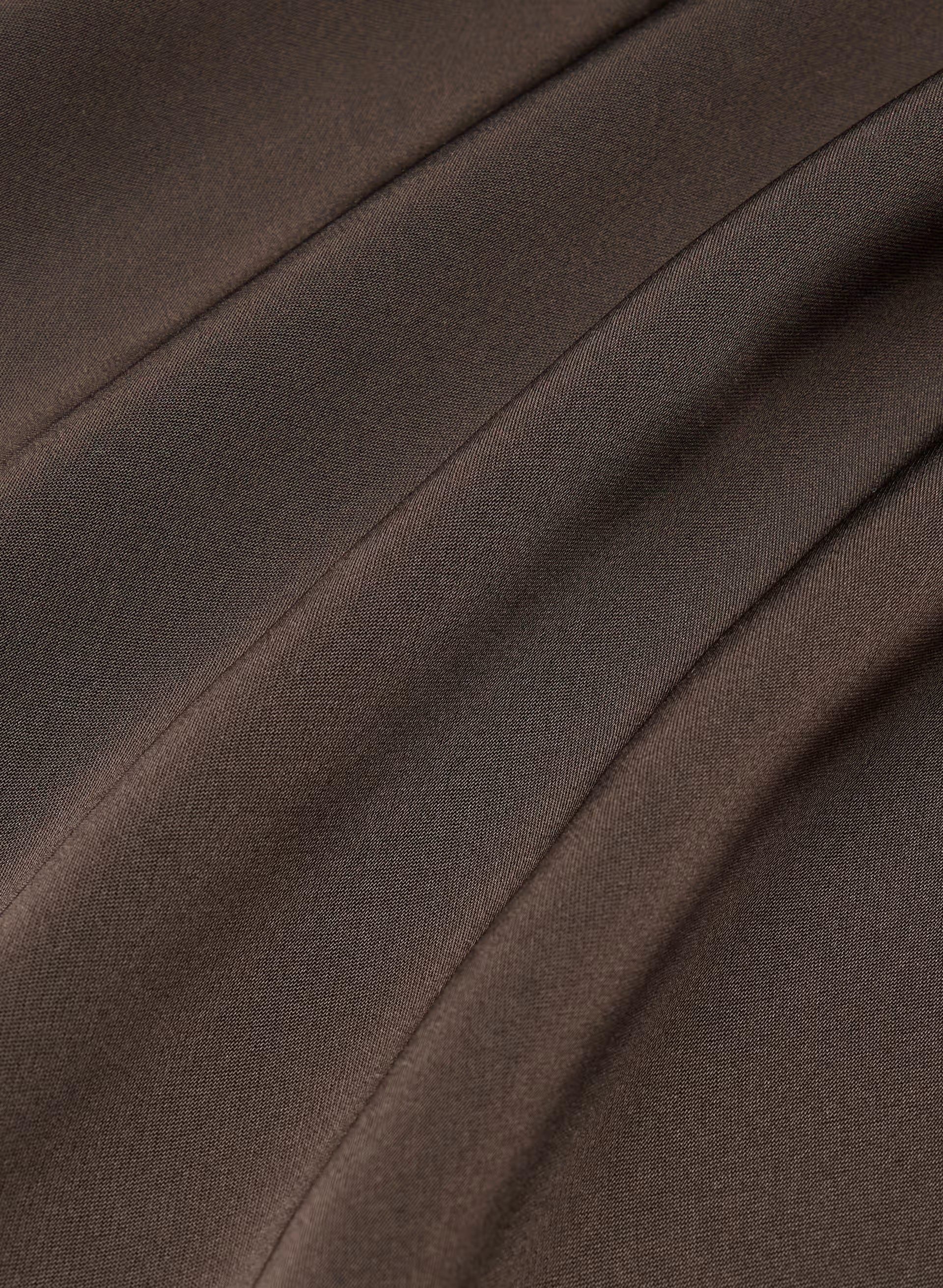Nominee Satin Blouse - RICH MOCHA BROWN