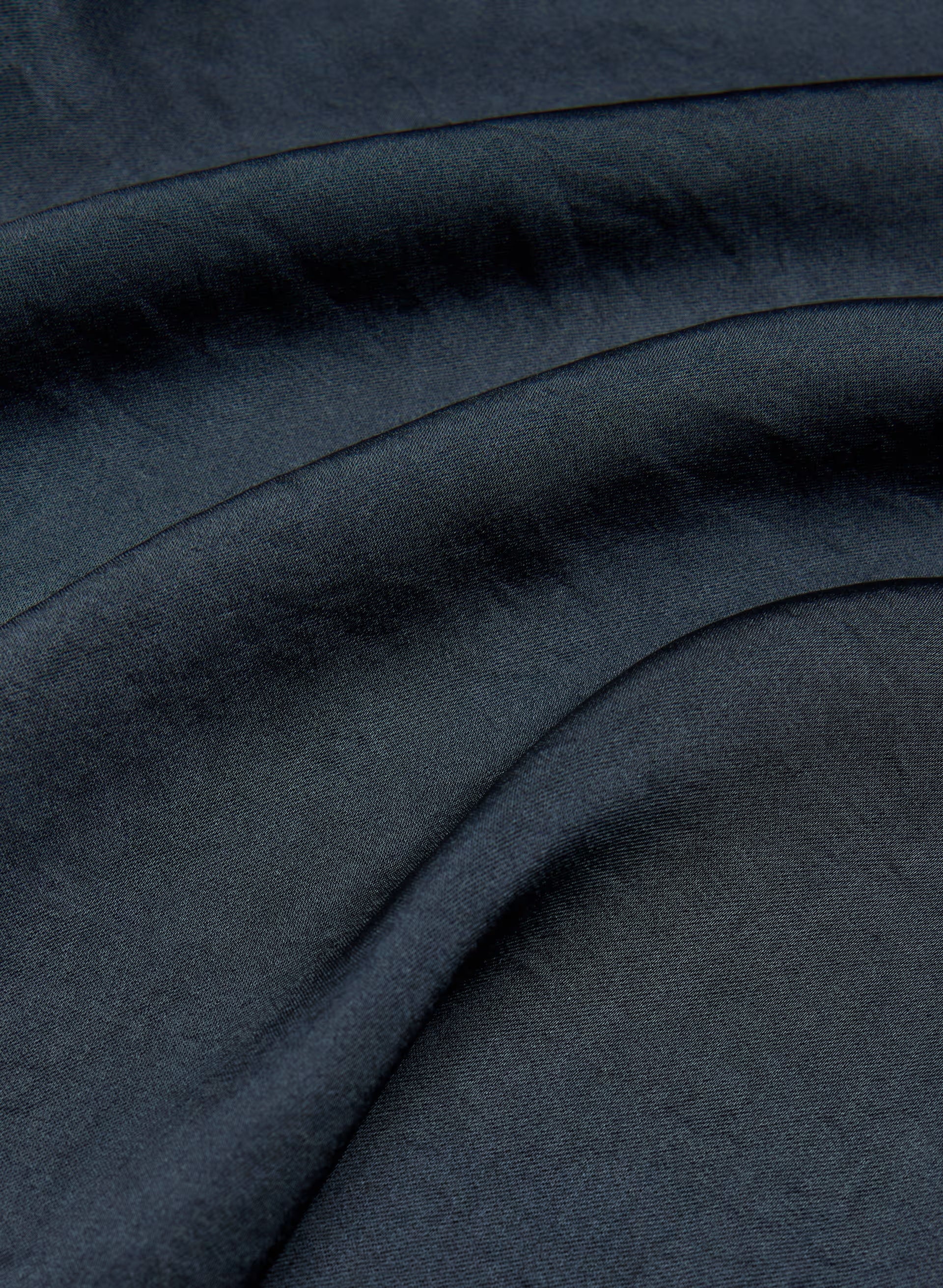 Baker Satin Shirt - DARK NIGHT NAVY