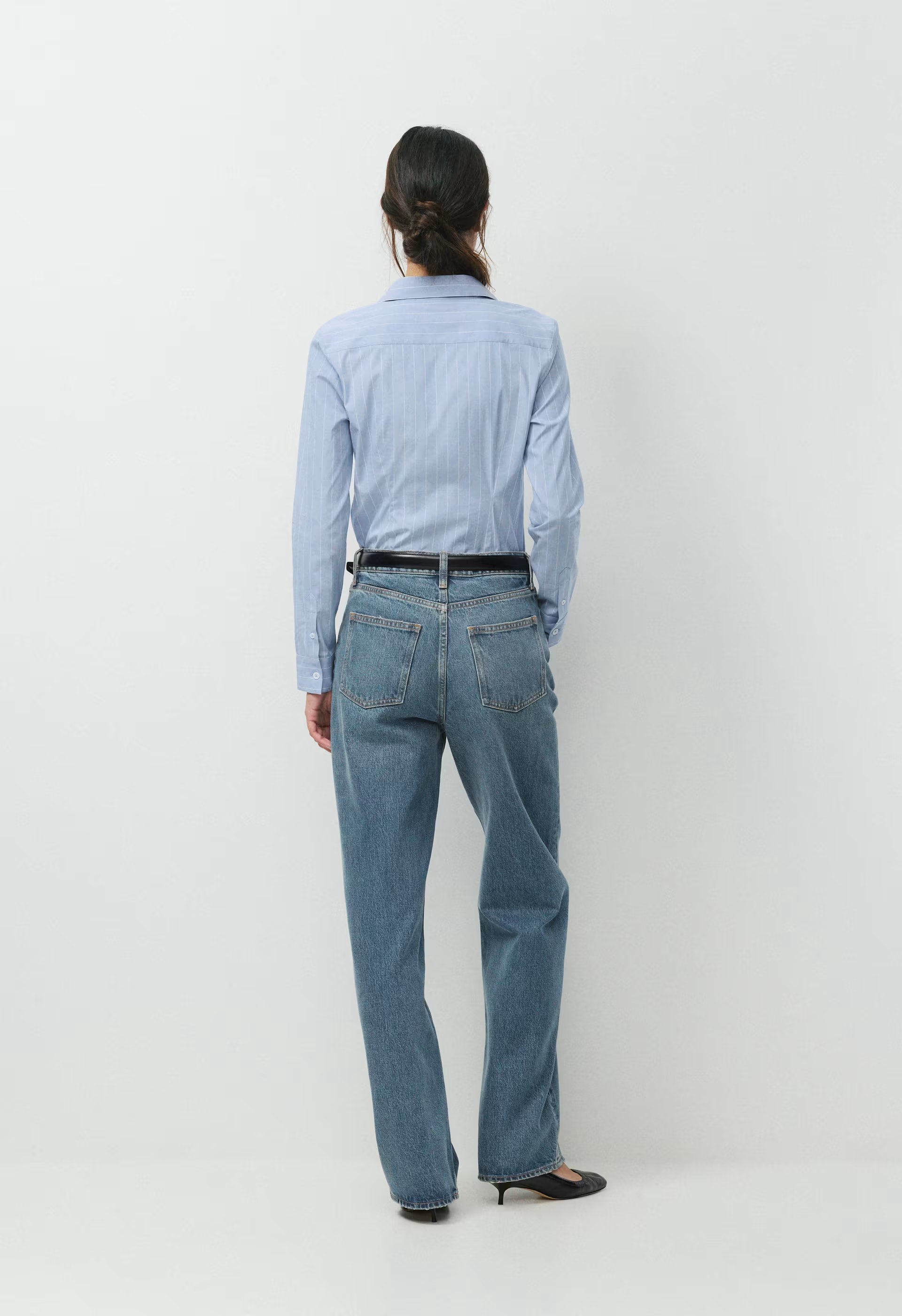 Chronicle Slim Poplin Shirt - CRNFL BLU/ BRT WHT