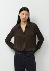 Vantage Satin Blouse - CACAO NIB BROWN