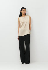 Borough Silk Top - MARCONA BEIGE