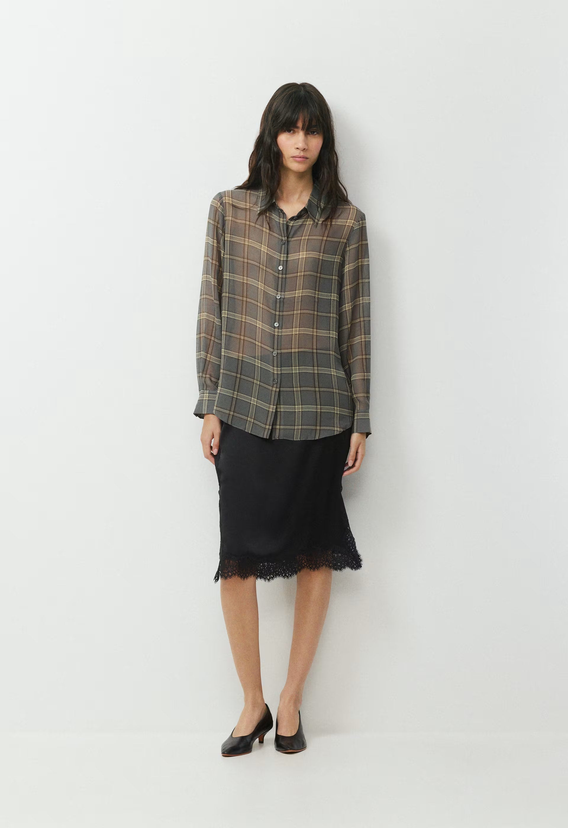 Baker Silk Shirt - DK GREY/ SSIDE CREAM