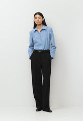 Concourse Poplin Shirt - CRNFL BLE/CHCO BROWN