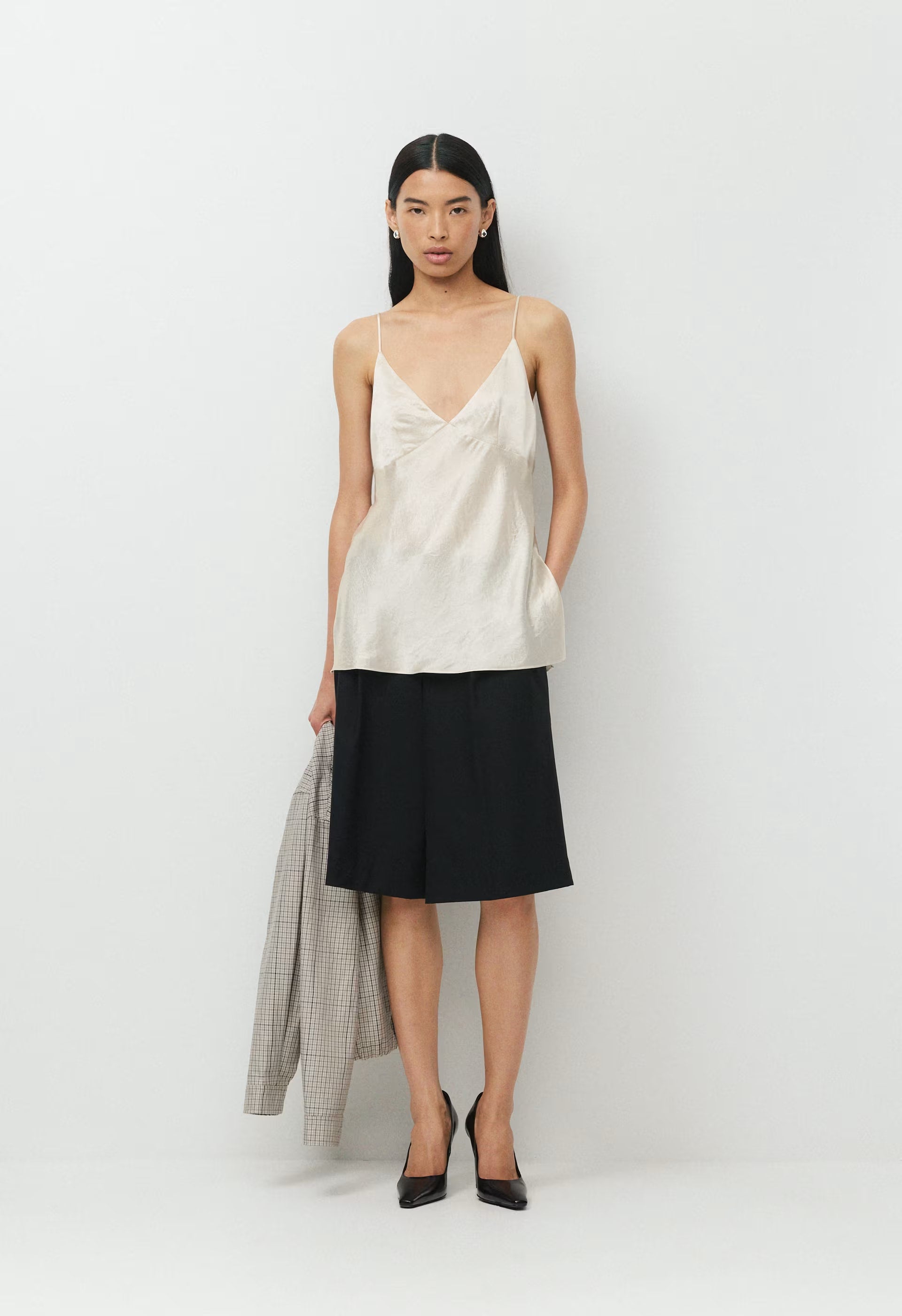 Familiar Satin Camisole - MATTE PEARL