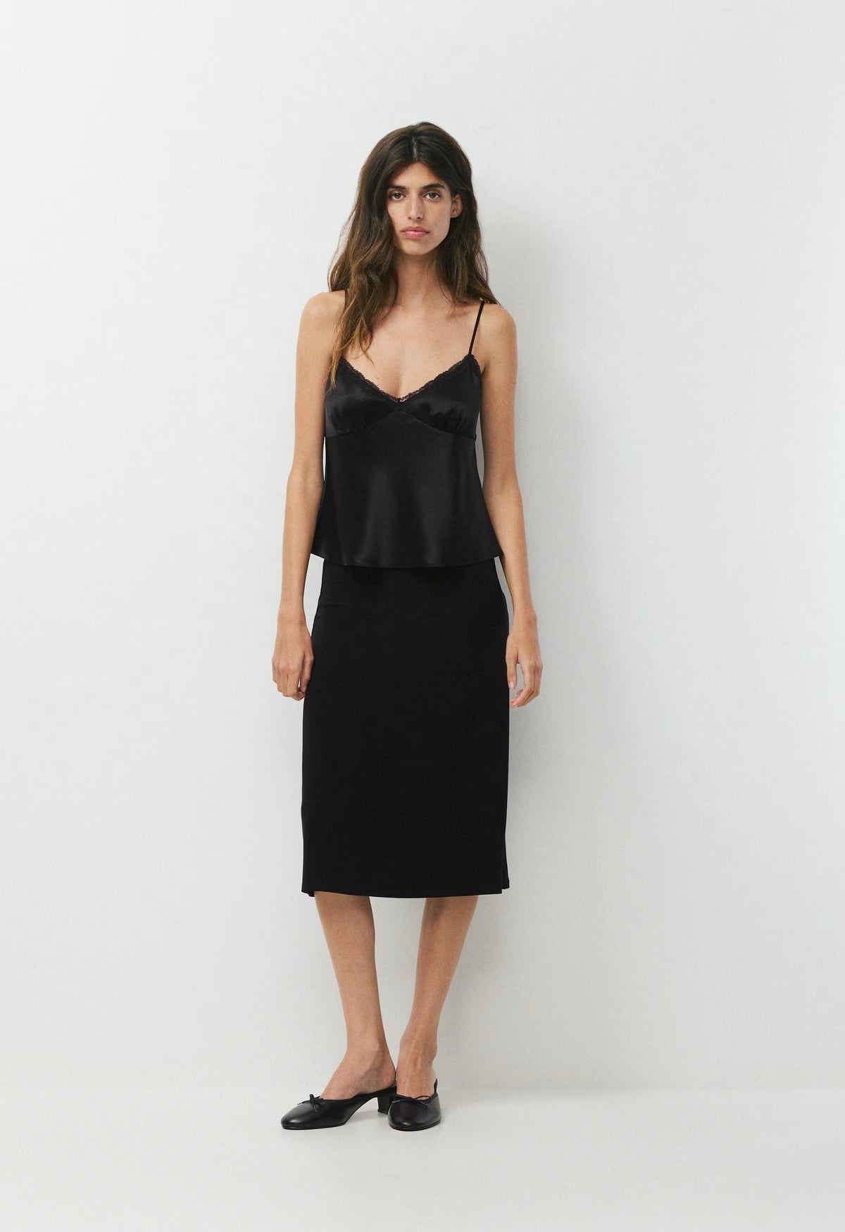 Rosalind Satin Camisole - BLACK