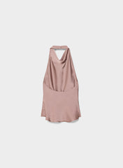 Audience Satin Halter Top - DUSTY MAUVE