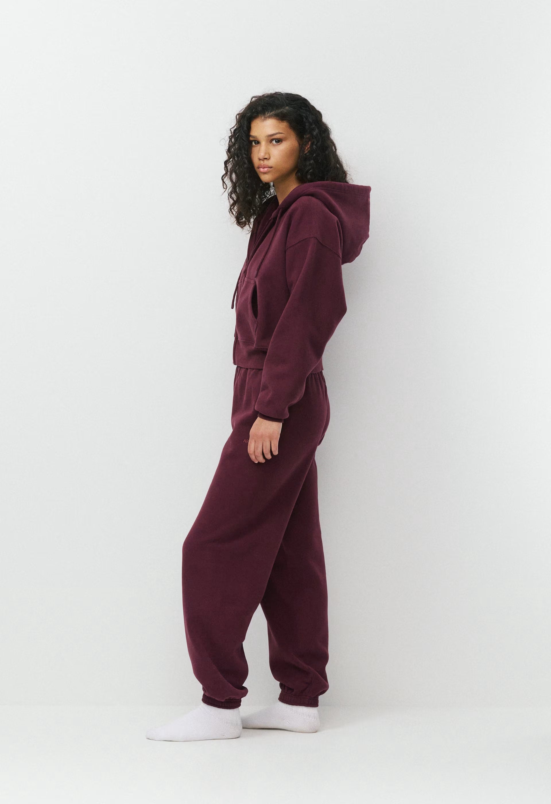 Cozy Sweatfleece Boyfriend Boxy Zip Hoodie - GALA PLUM