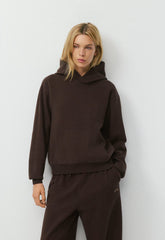 Cozy Sweatfleece Perfect Hoodie - RICH MOCHA BROWN