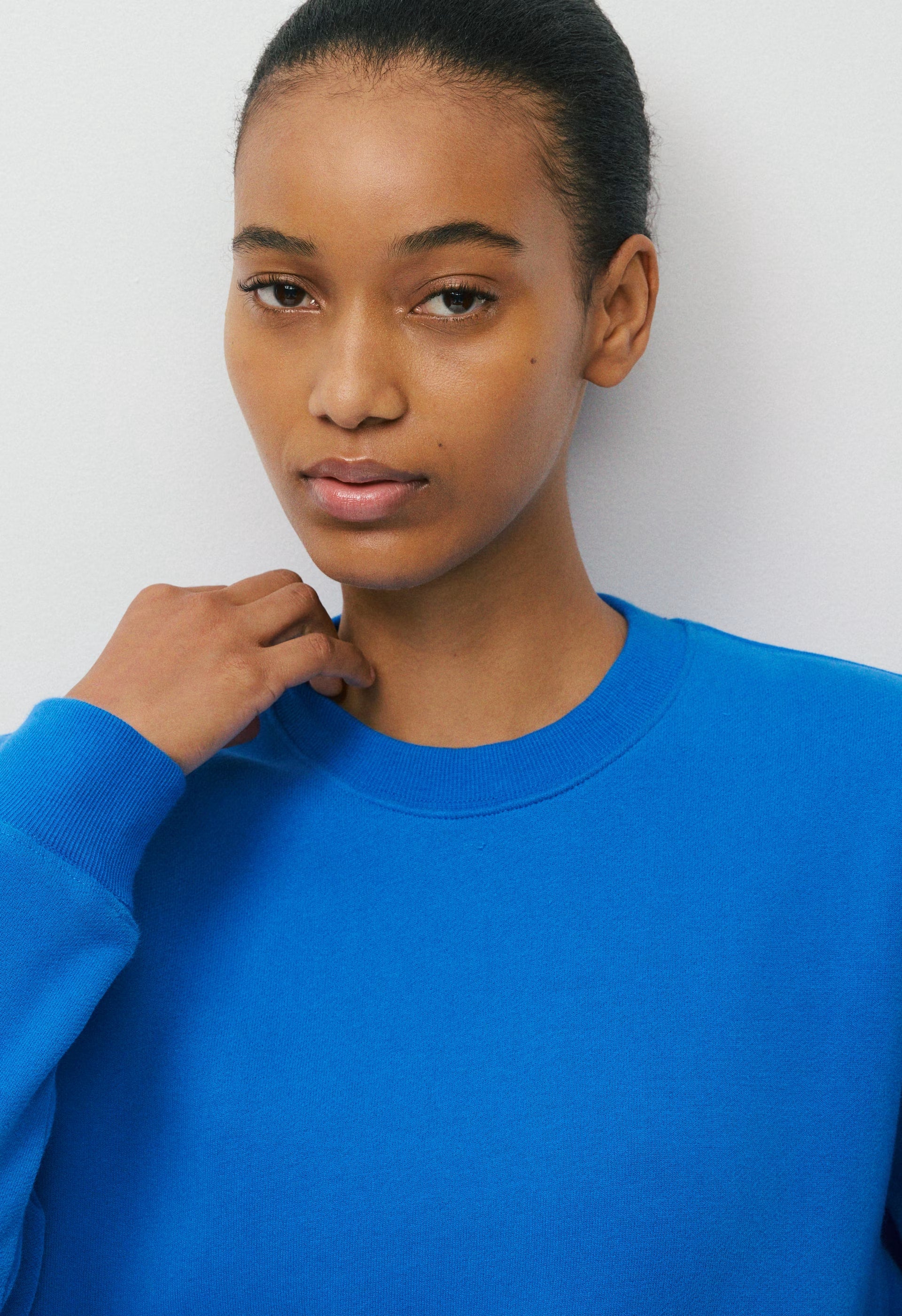 Cozy Sweatfleece Perfect Crew Sweatshirt - LAZULI BLUE