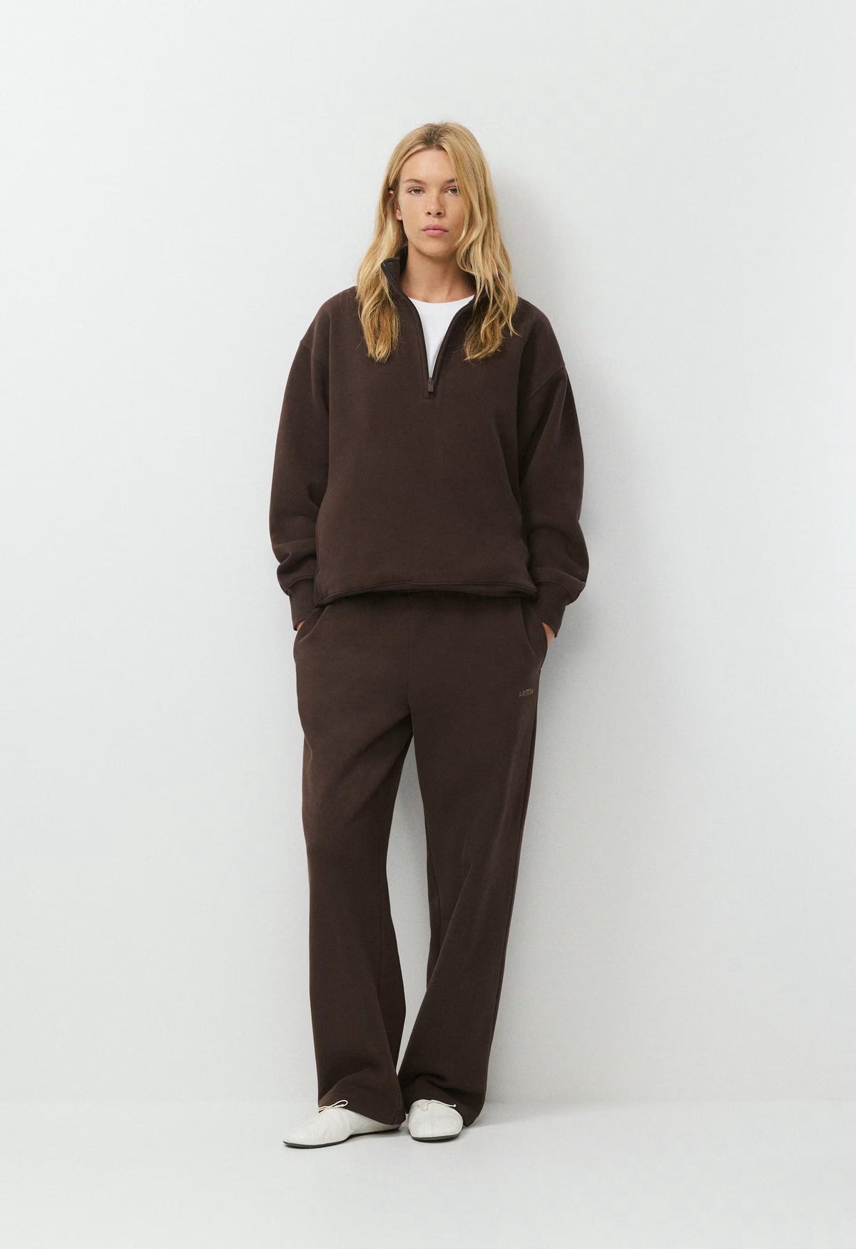 Cozy Sweatfleece Boyfriend 1/2 Zip - RICH MOCHA BROWN
