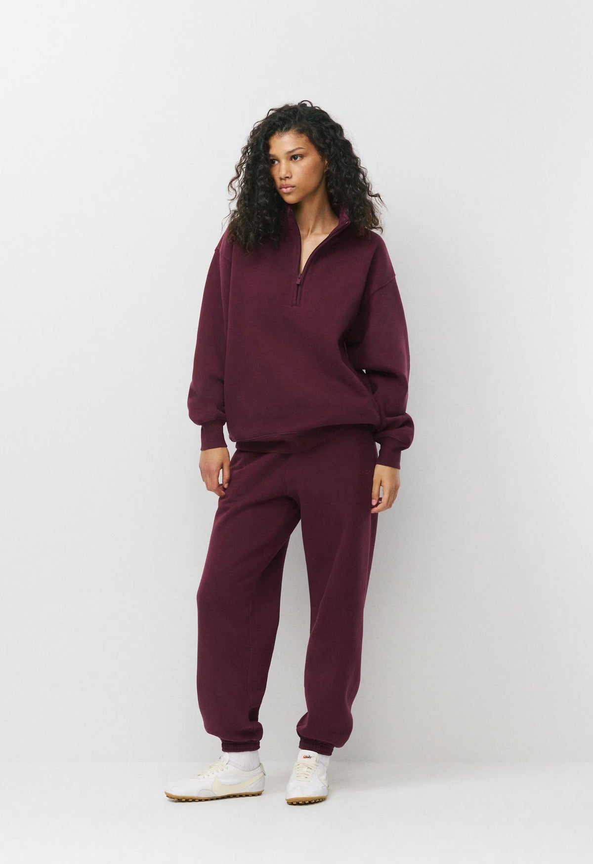 Cozy Sweatfleece Boyfriend 1/2 Zip - GALA PLUM