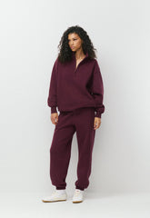 Cozy Sweatfleece Boyfriend 1/2 Zip - GALA PLUM