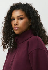 Cozy Sweatfleece Boyfriend 1/2 Zip - GALA PLUM