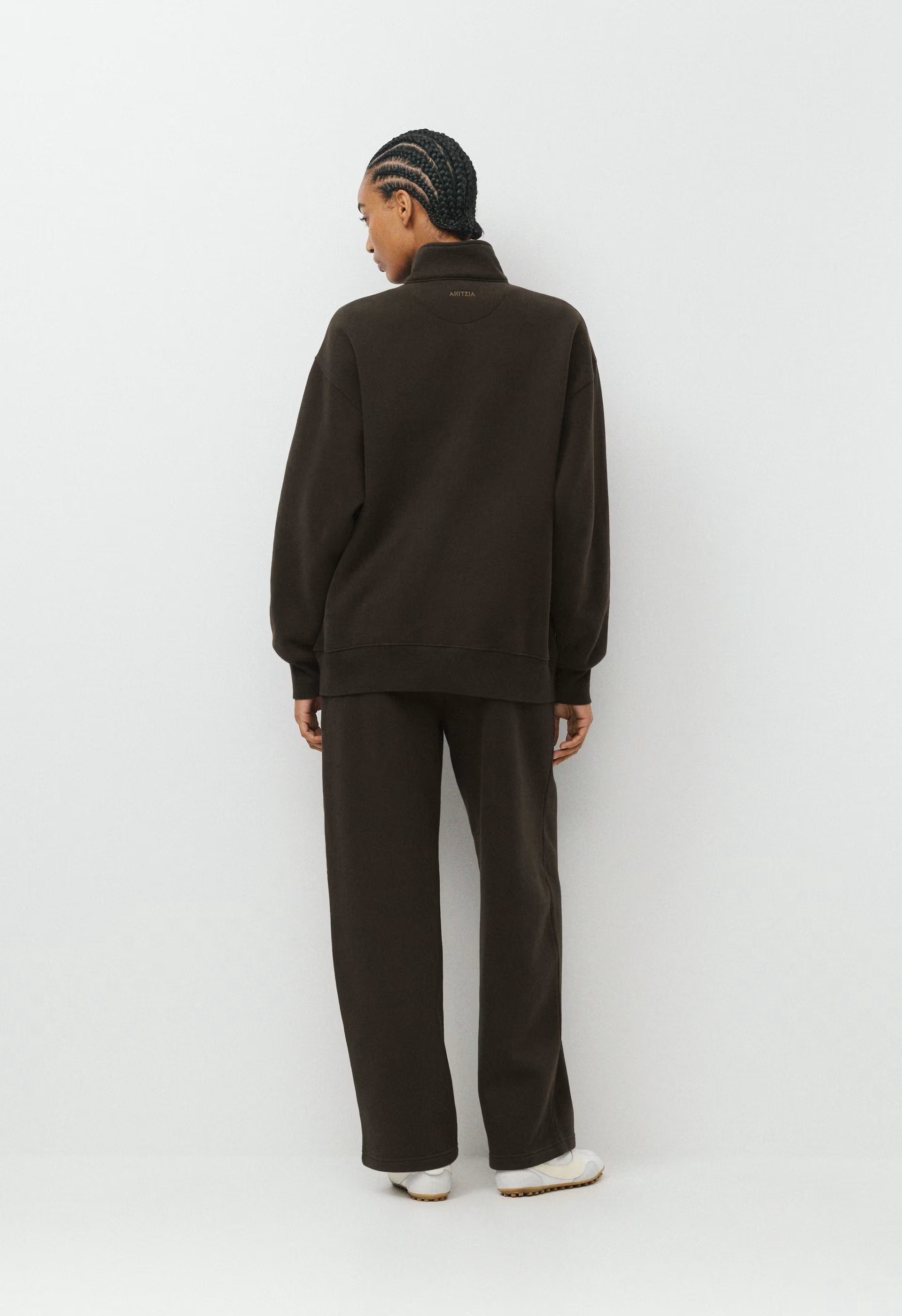 Cozy Sweatfleece Boyfriend 1/2 Zip - CACAO NIB BROWN