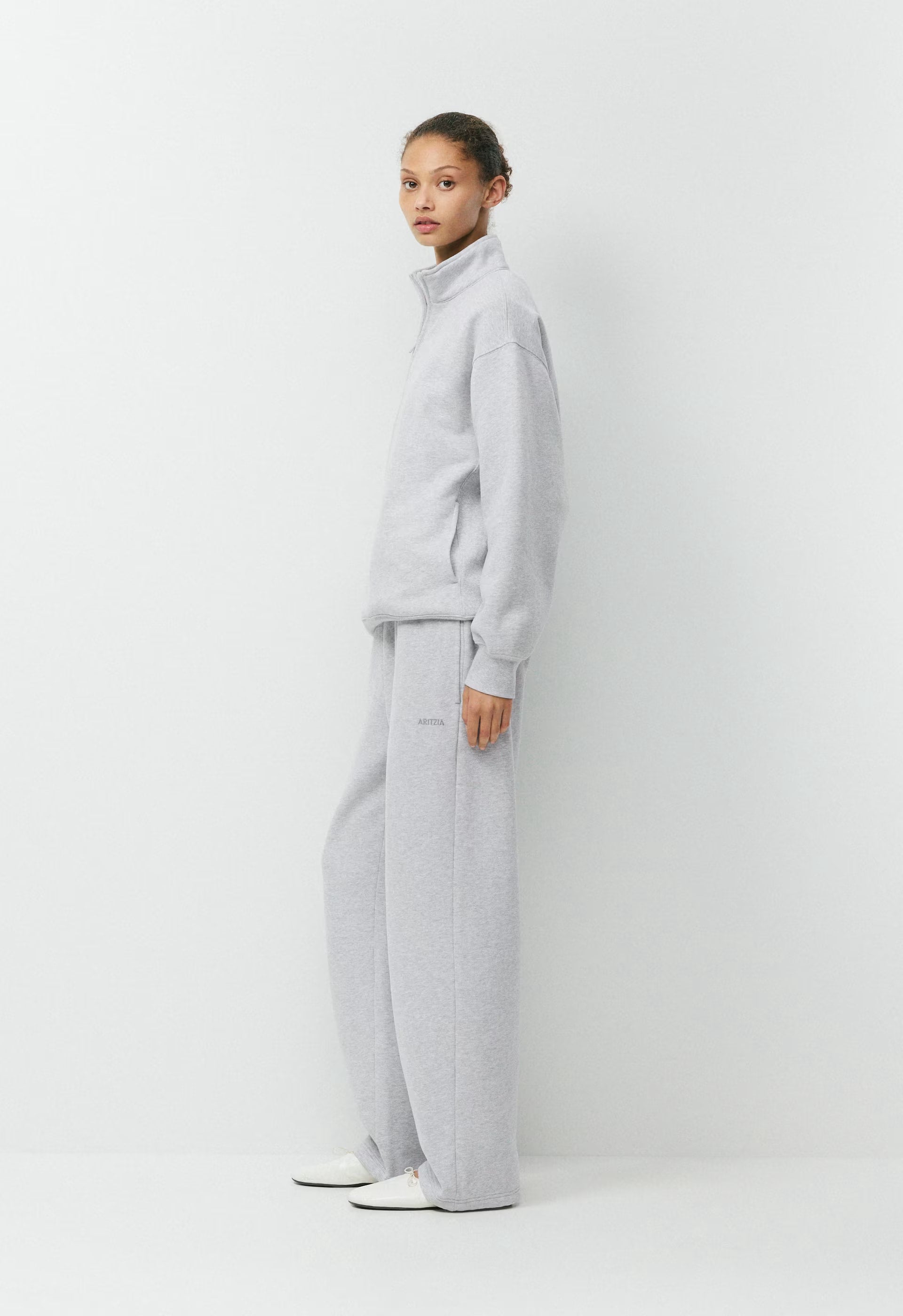 Cozy Sweatfleece Boyfriend 1/2 Zip - HEATHER CHROME