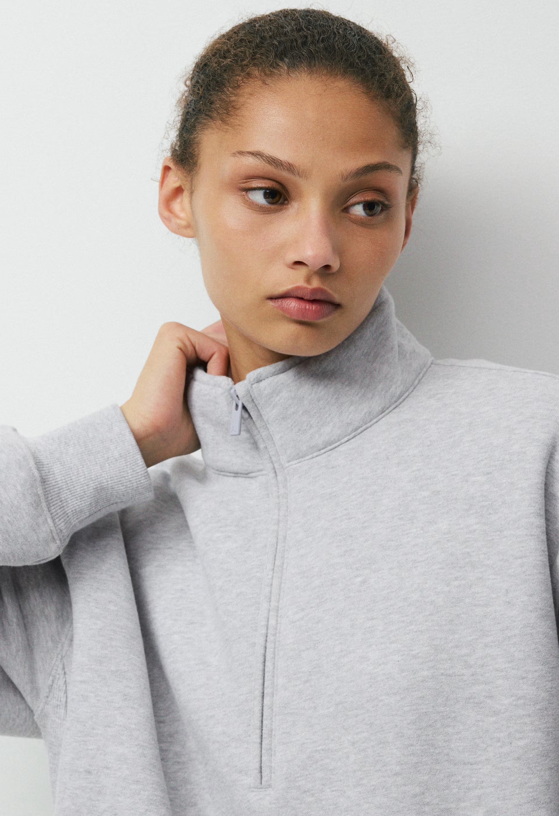 Cozy Sweatfleece Boyfriend 1/2 Zip - HEATHER CHROME