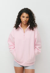 Cozy Sweatfleece Boyfriend 1/2 Zip - MAGNOLIA