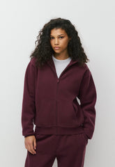 Cozy Sweatfleece Perfect Zip Hoodie - GALA PLUM