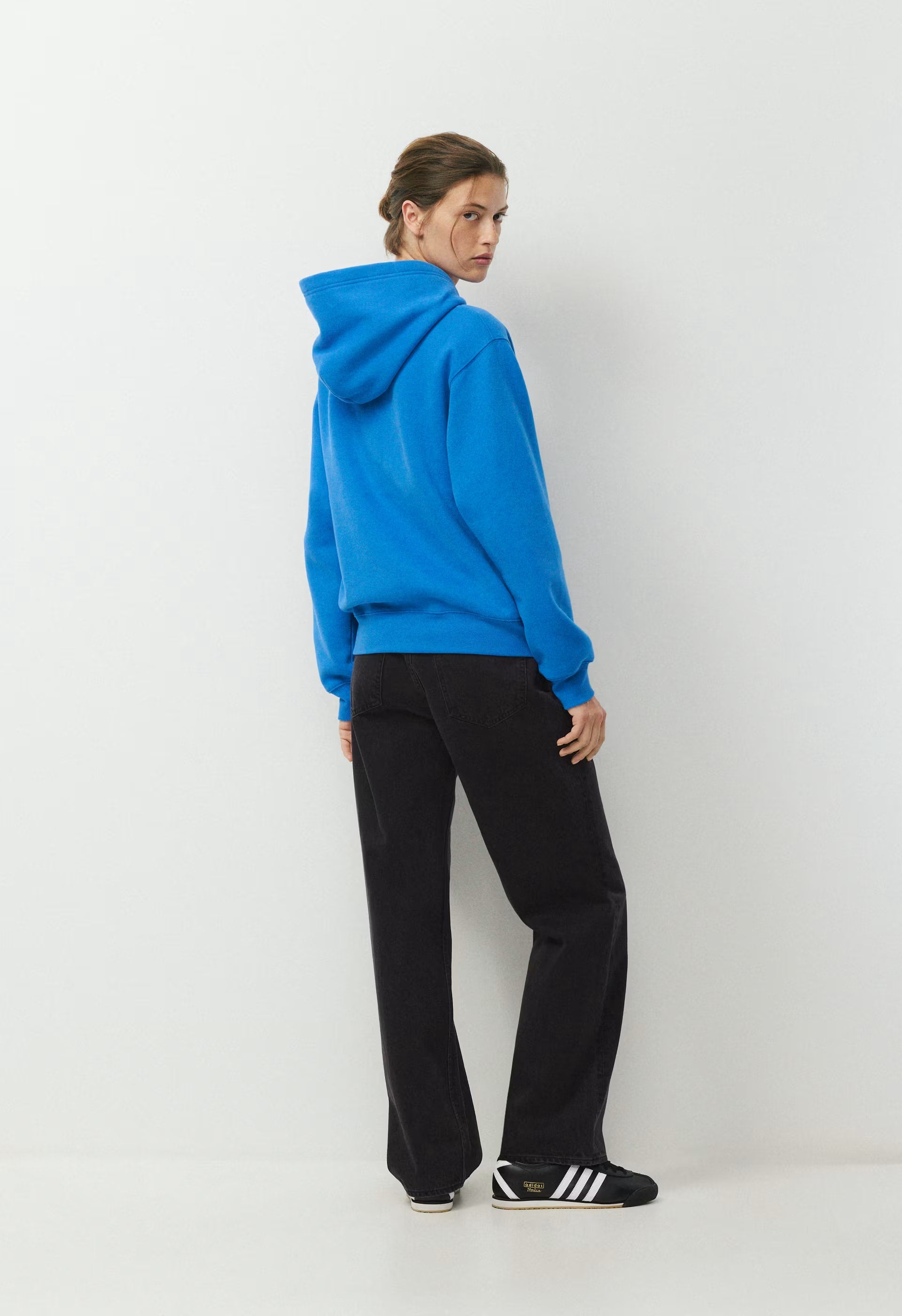 Cozy Sweatfleece Perfect Hoodie - LAZULI BLUE/LT BIRCH