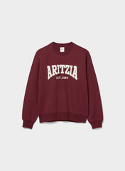 Cozy Sweatfleece Perfect Crew Sweatshirt - SMAC BURGUNDY/LT BIRCH