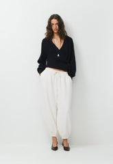 SoftSpoke™ Cassidy Wrap Sweater - BLACK