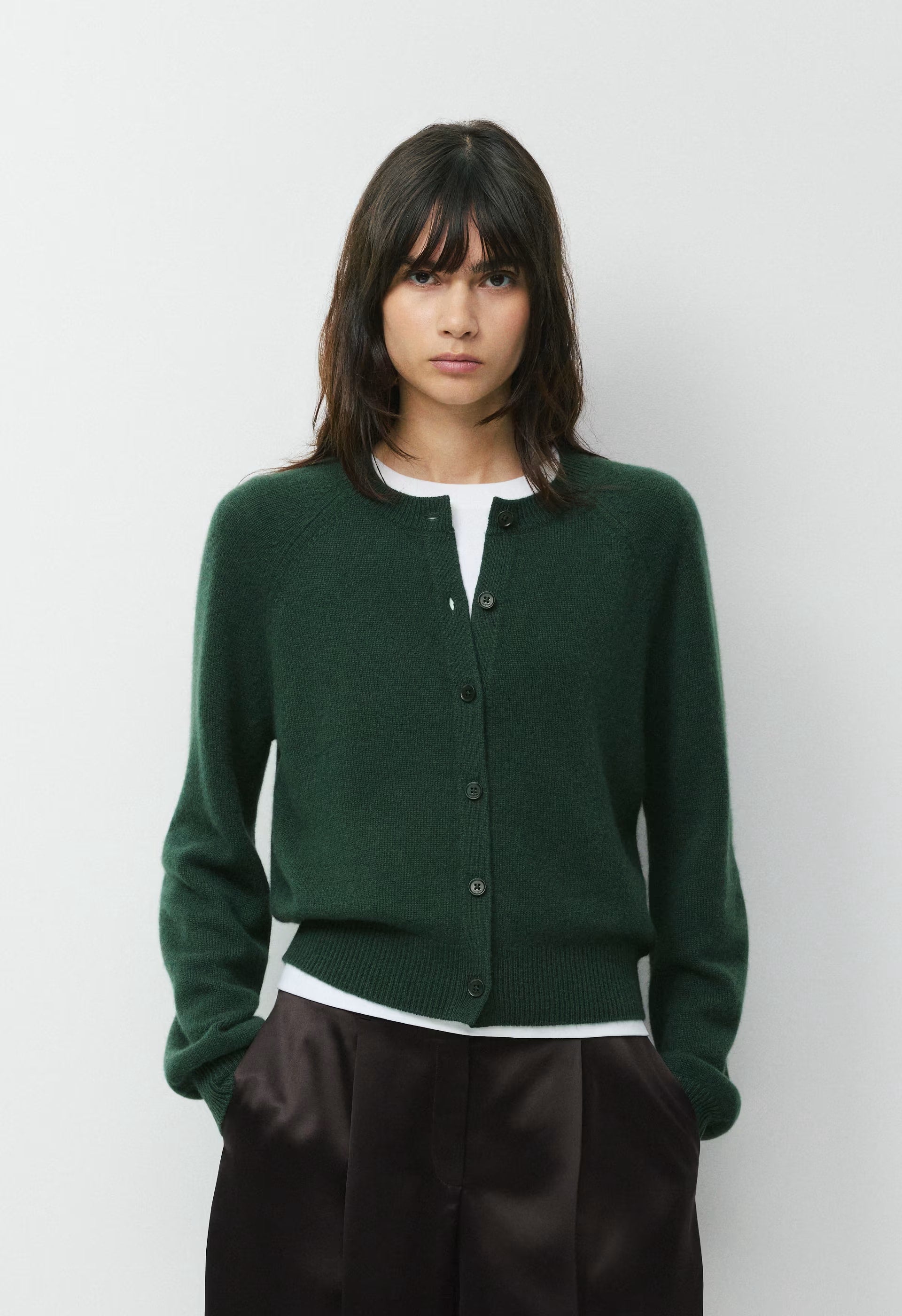 Essential Wool Cashmere London Cardigan - RICH MOCHA BROWN