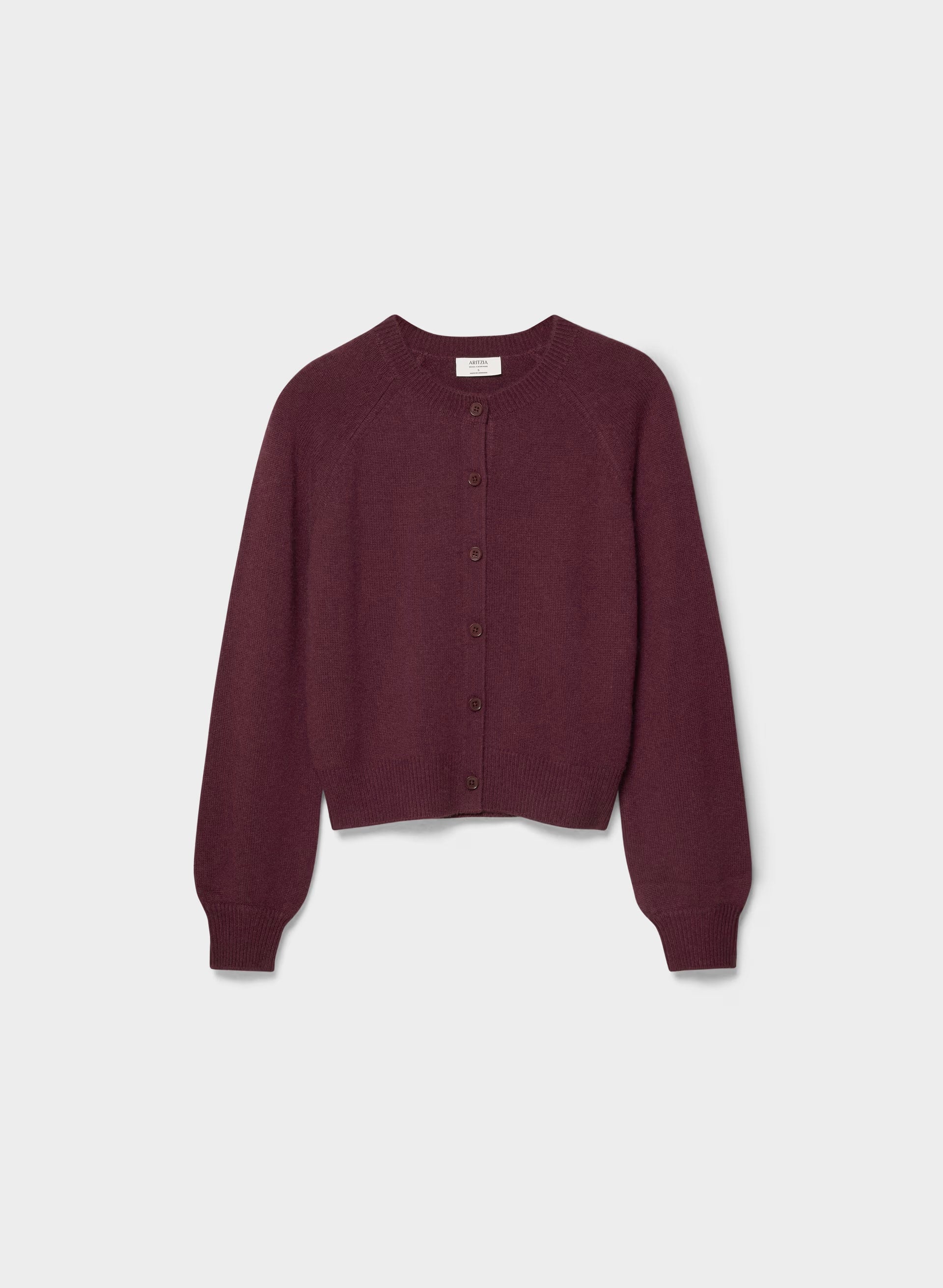 Essential Wool Cashmere London Cardigan - GALA PLUM