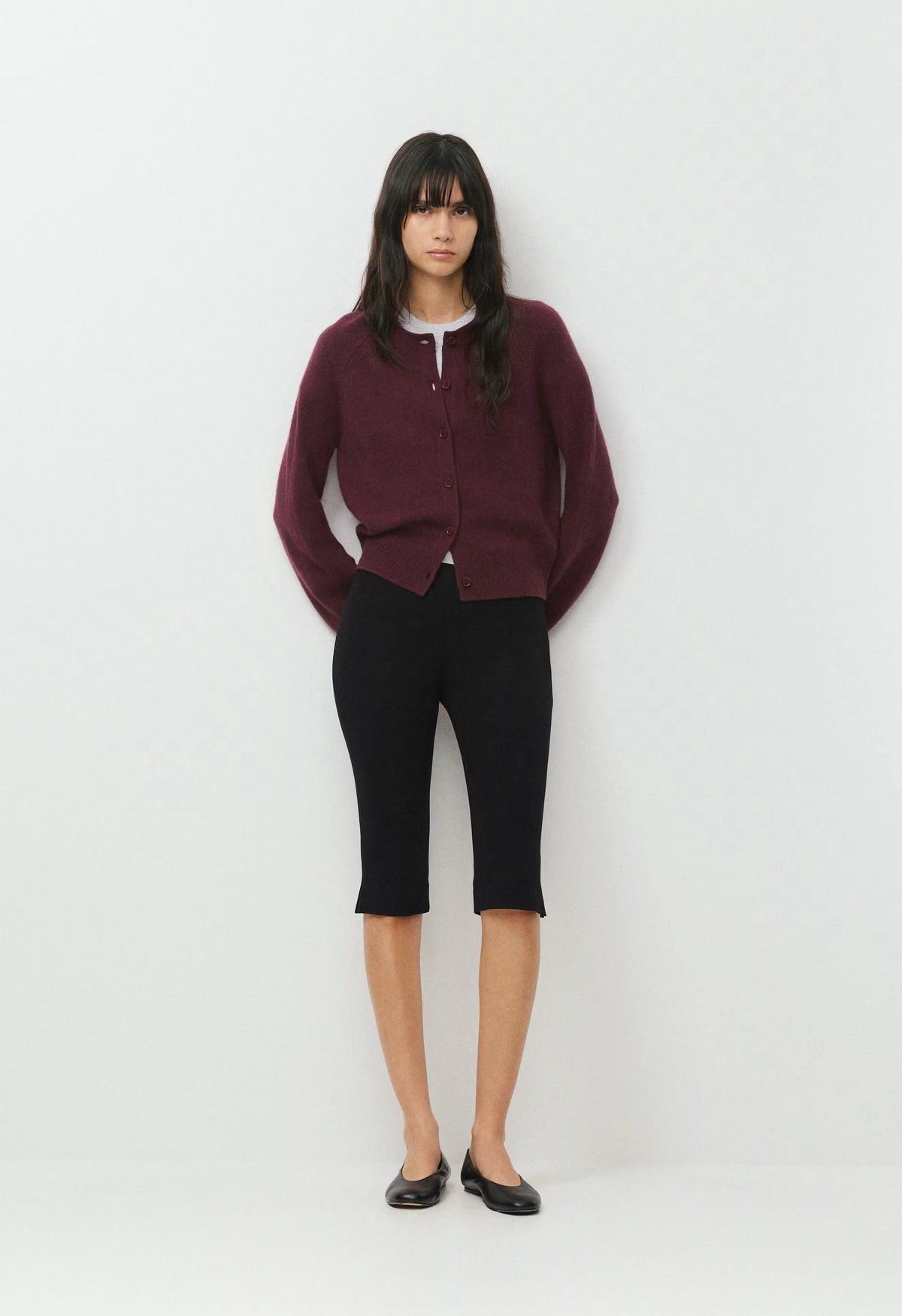 Essential Wool Cashmere London Cardigan - GALA PLUM