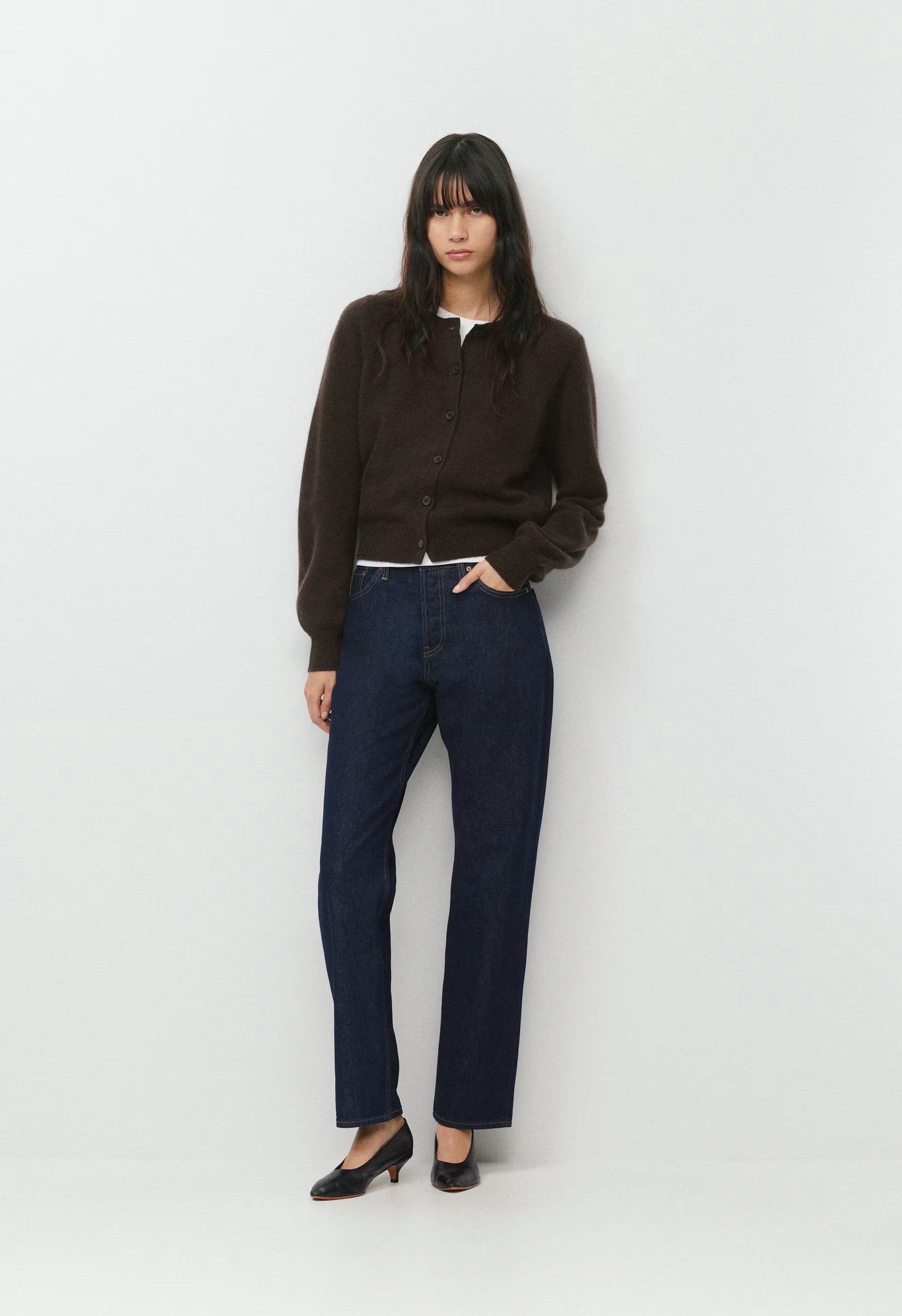 Essential Wool Cashmere London Cardigan - CACAO NIB BROWN