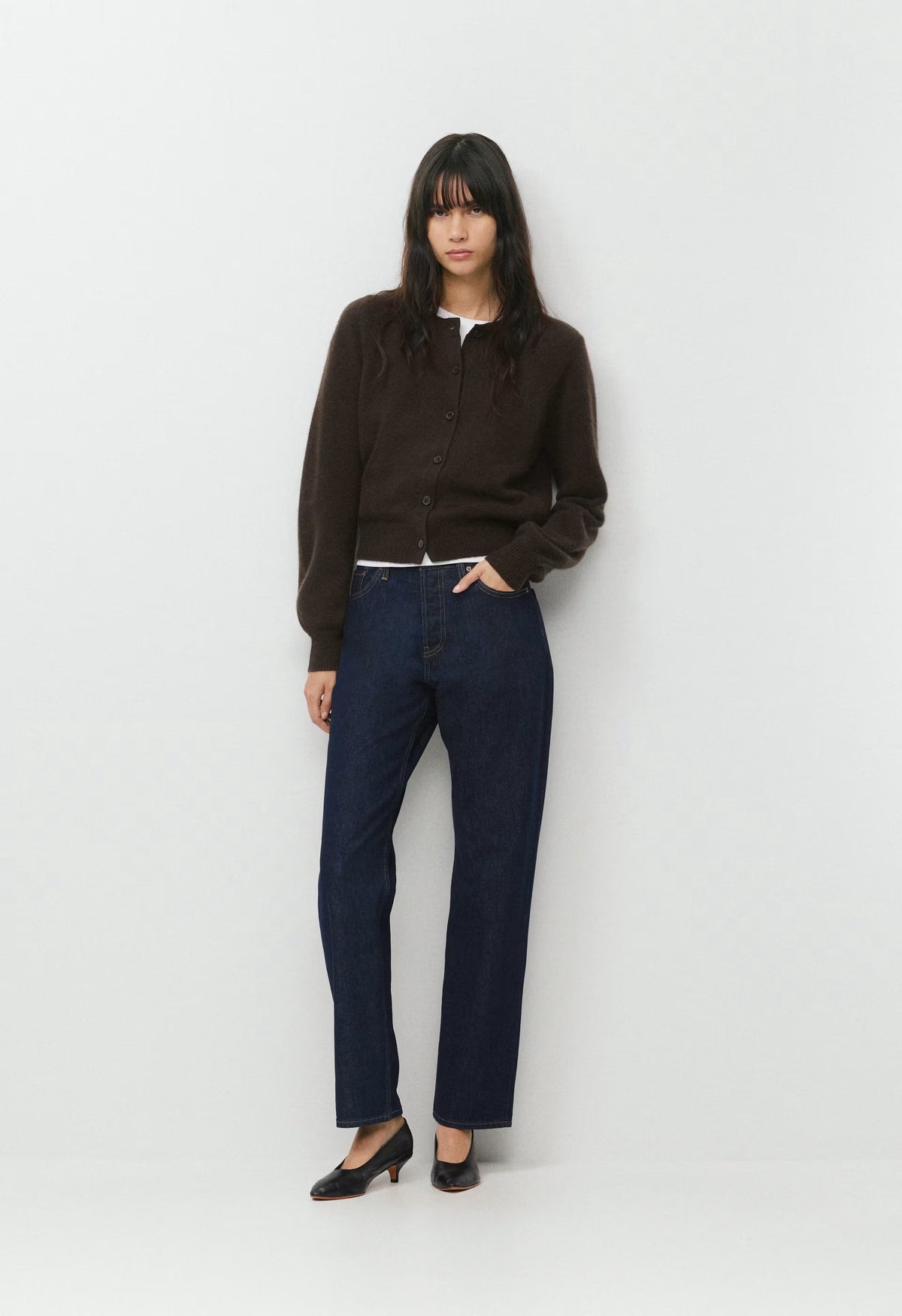 Essential Wool Cashmere London Cardigan - CACAO NIB BROWN