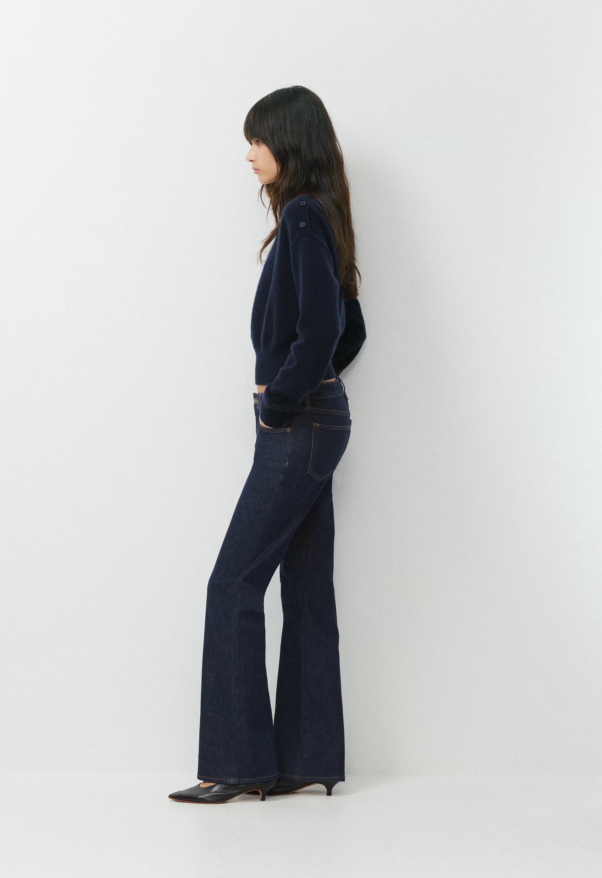 Essential Wool Cashmere Gable Sweater - ADMIRAL NAVY