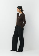 Essential Cashmere Idyllic Zip Hoodie - CACAO NIB BROWN