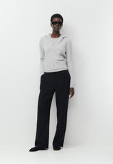 Essential Cashmere Idyllic Zip Hoodie - HEATHER CHROME