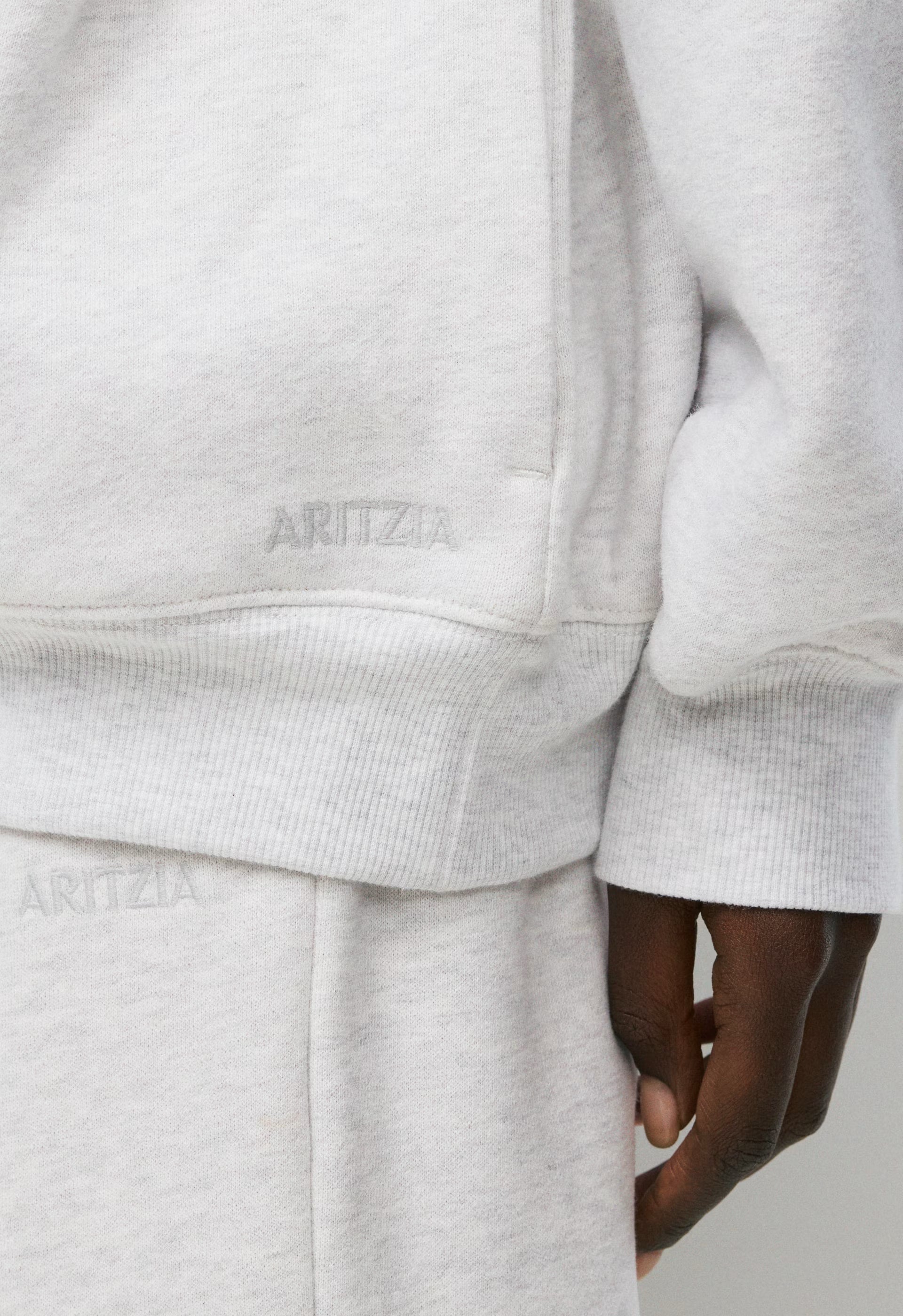Cozy Sweatfleece Mega Funnel Neck - HEATHER CLOUD WHITE