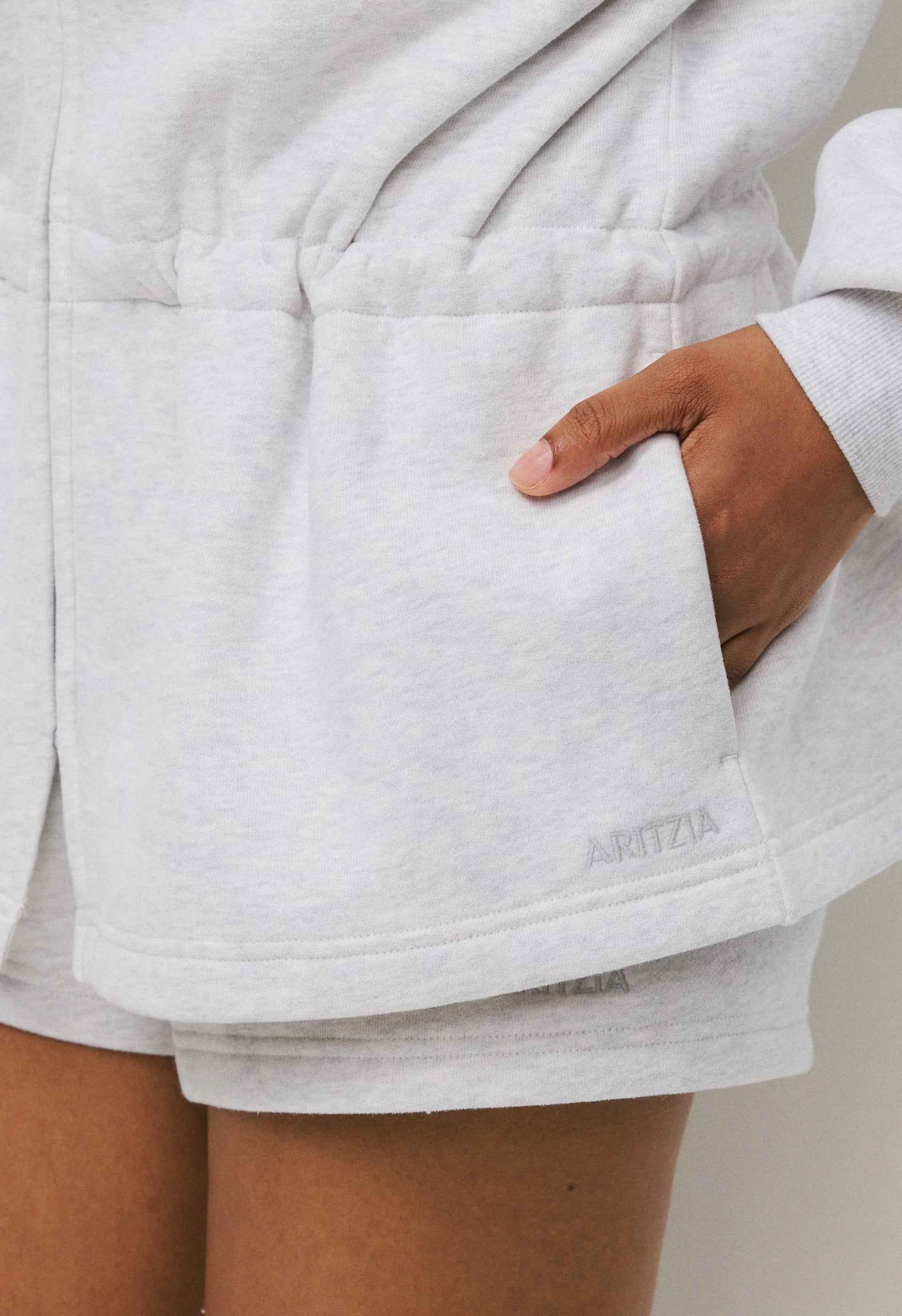 Cozy Sweatfleece Mega Cinch Zip-Up - HEATHER CLOUD WHITE