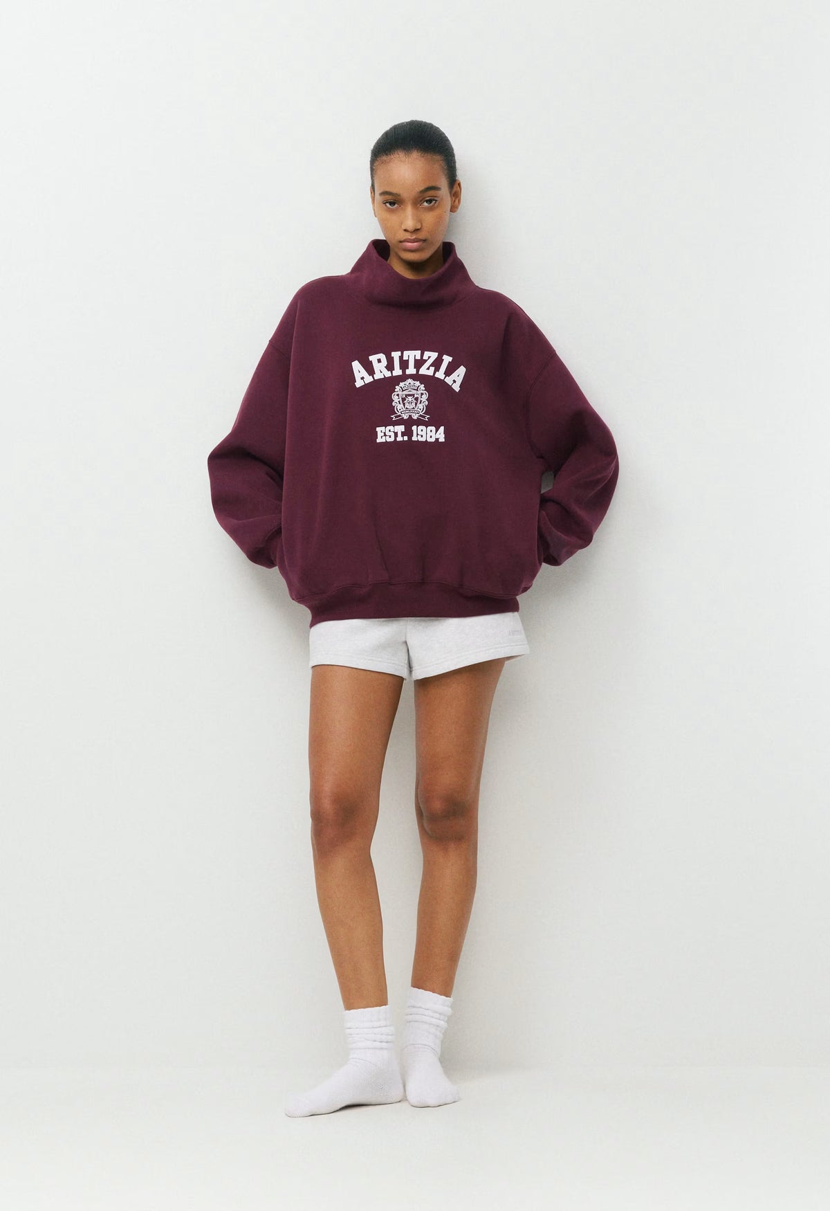 Cozy Sweatfleece Mega Funnel Neck - GALA PLUM/WHT